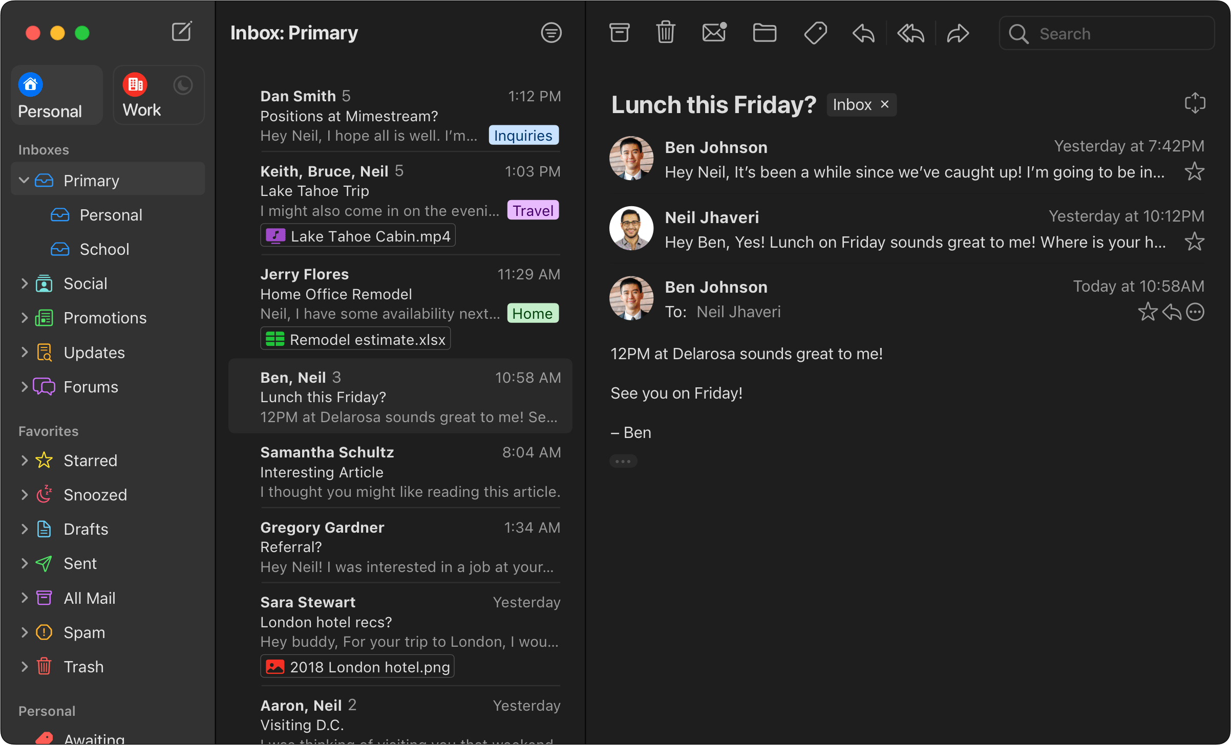 Mimestream Screenshot 1