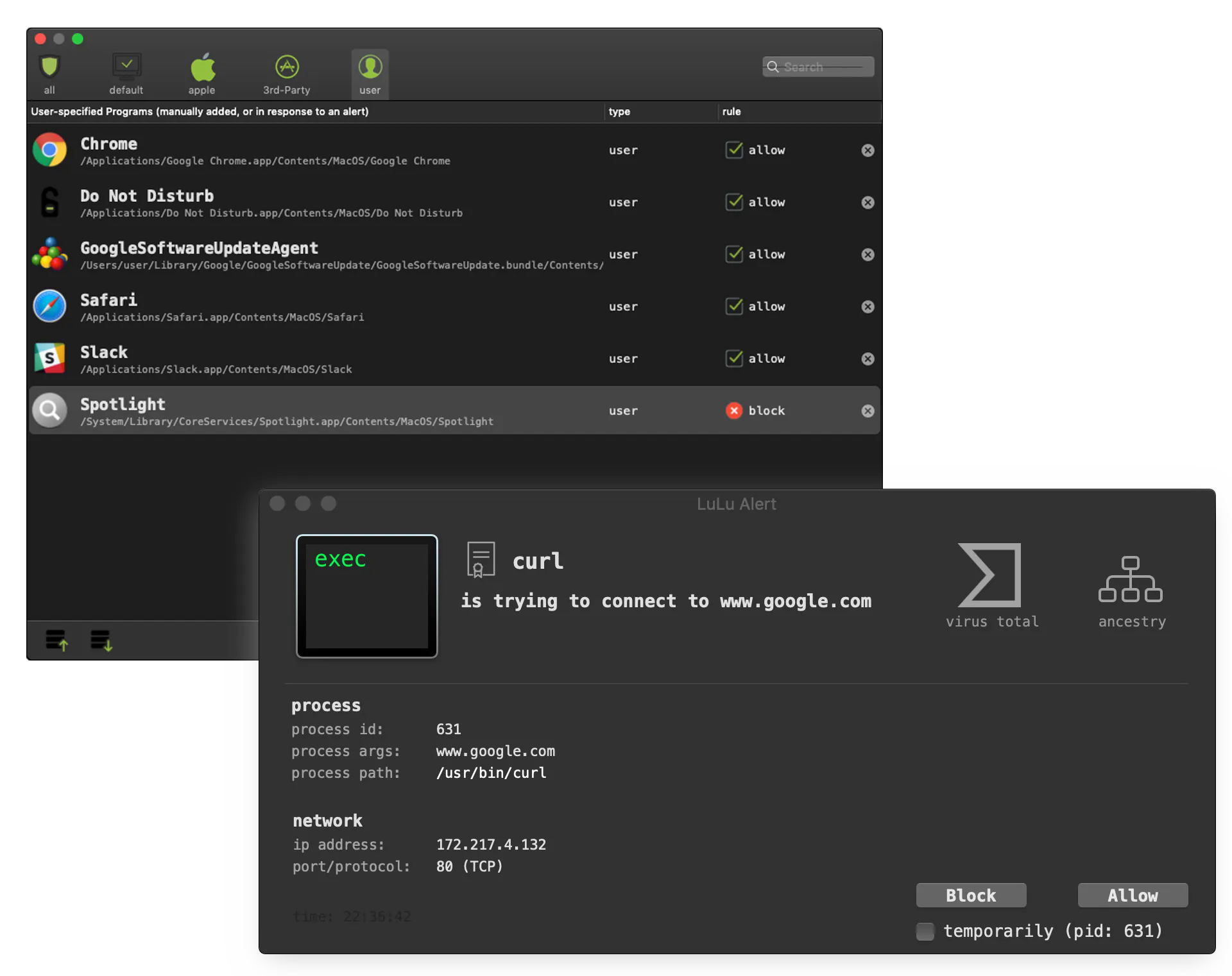 LuLu – Open Source FireWall for macOS Screenshot 1