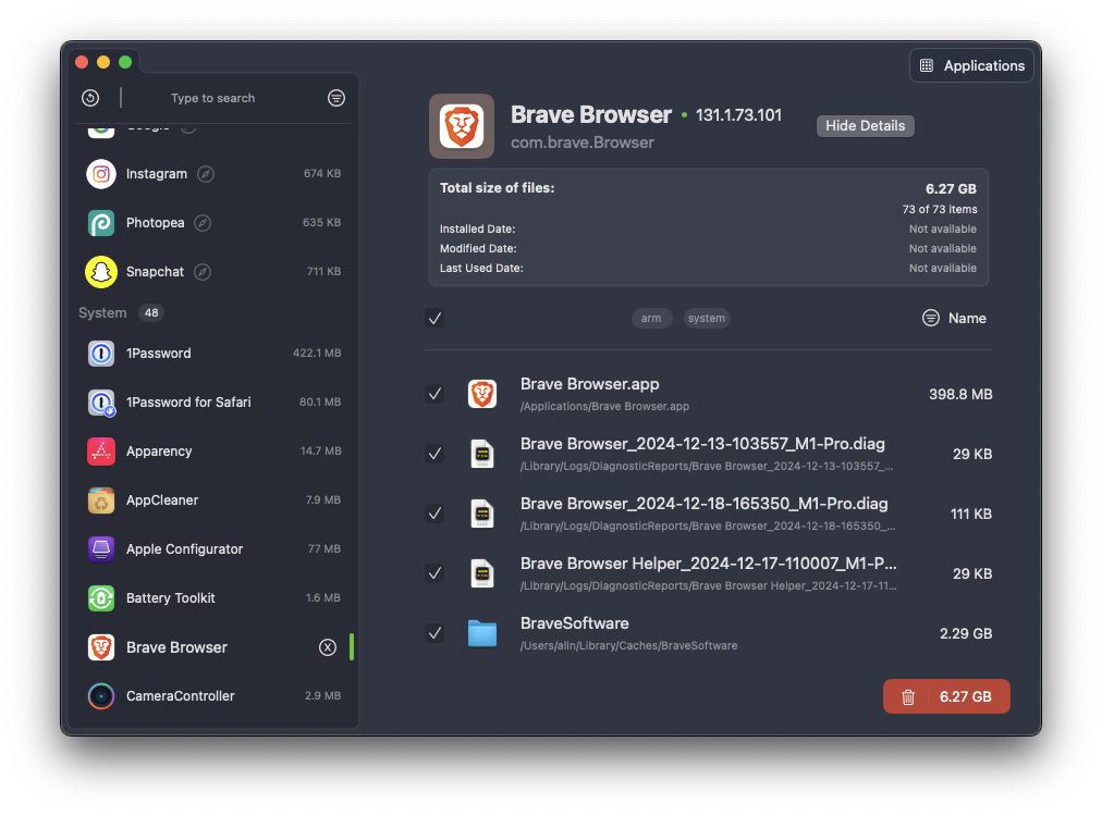 Pearcleaner – Mac App Cleaner Screenshot 2