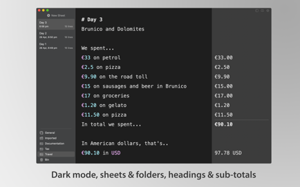 Soulver 3 – Notepad, meet calculator. Screenshot 2