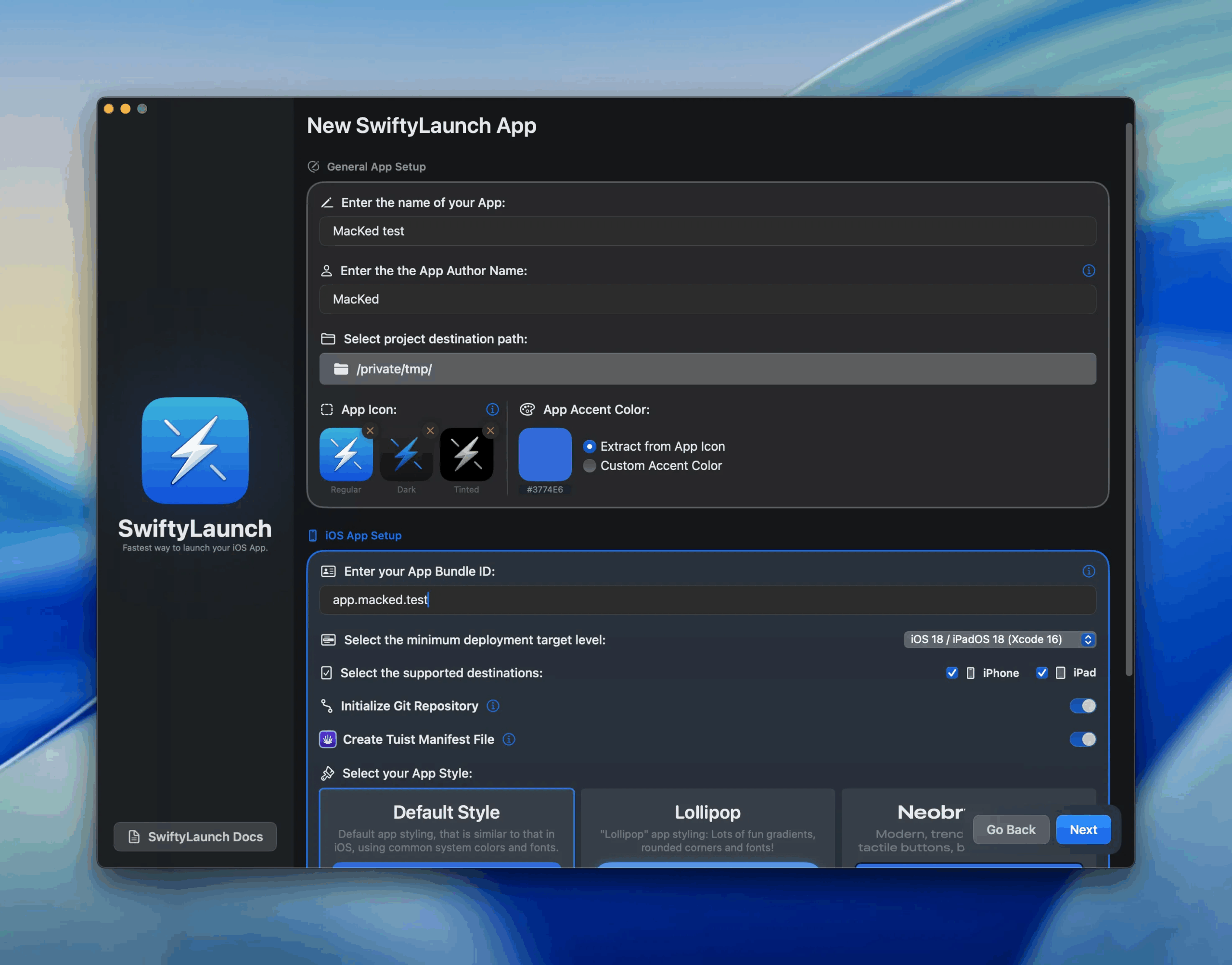 SwiftyLaunch Screenshot 1