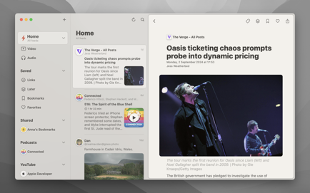 Reeder. Screenshot 1