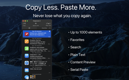 CopyLess 2 – Clipboard Manager Screenshot 1
