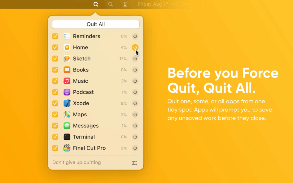 QuitAll Screenshot 1