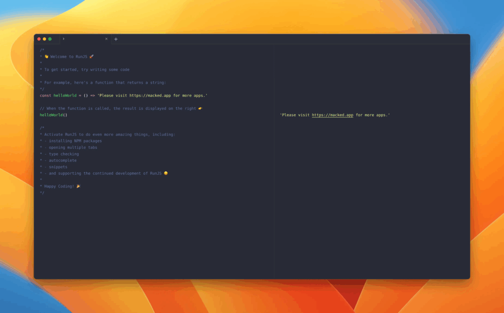 RunJS Screenshot 1