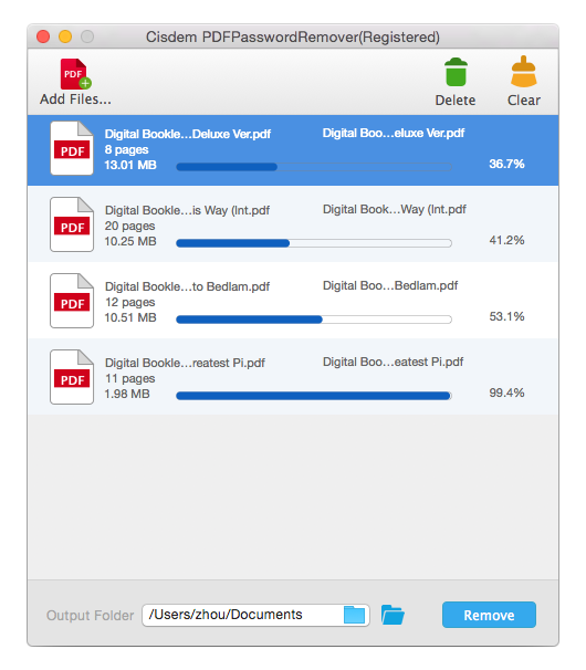 Cisdem PDF Password Remover Screenshot 1