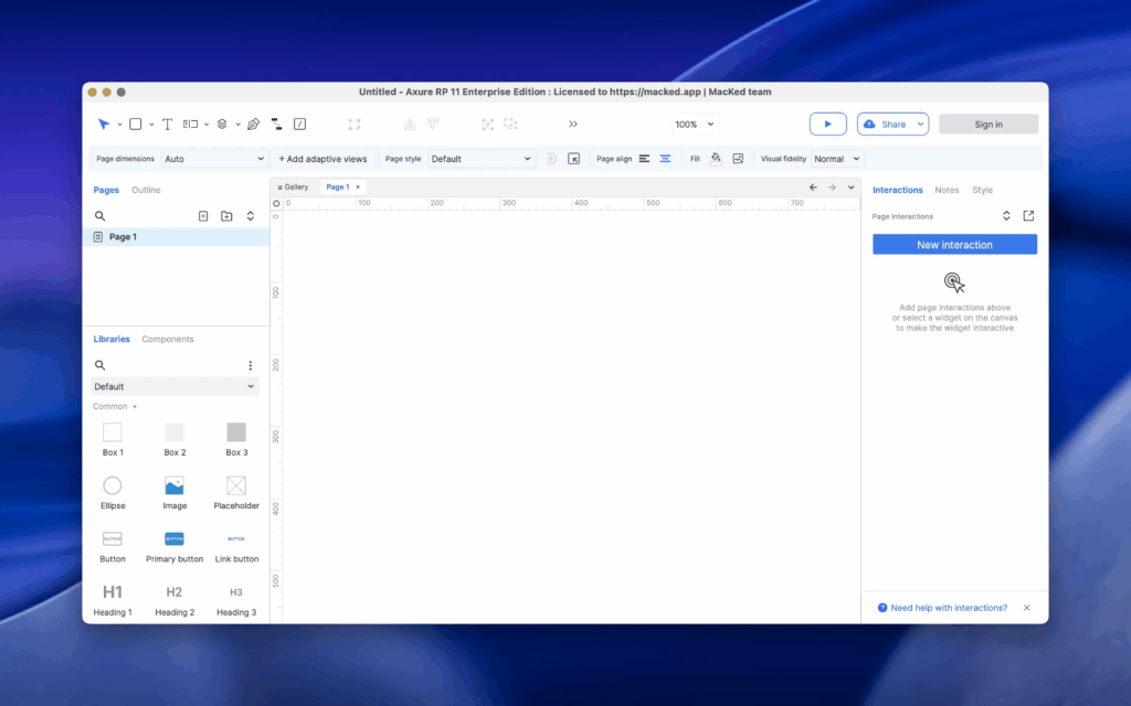Axure RP 11 Screenshot 1