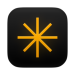 Luminar Neo icon. AI photo editor app logo with a yellow starburst symbol on a black rounded square.
