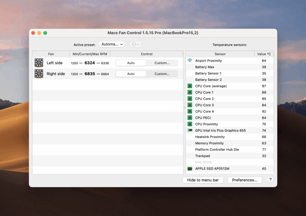 Macs Fan Control Screenshot 1